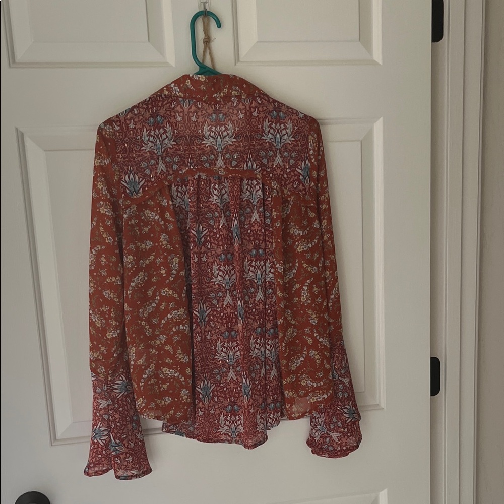 Umgee Rust Floral Blouse - Picture 9 of 12